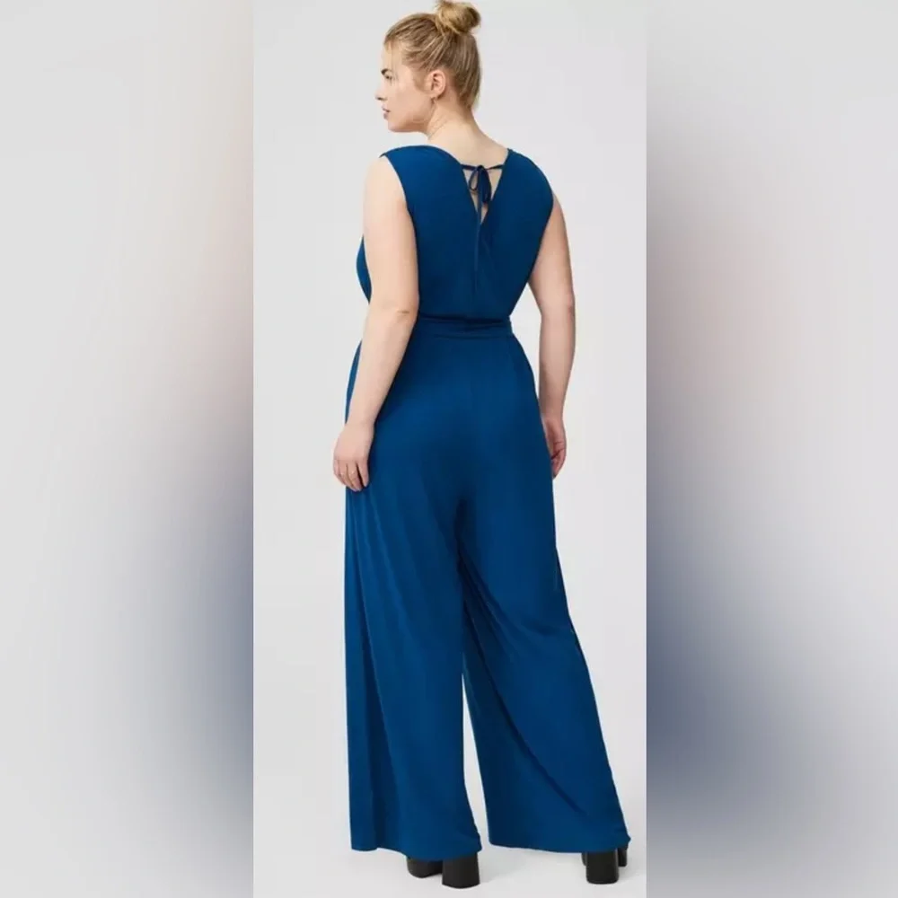 Torrid Studio Knit Surplice Tie Back Jumpsuit - Picture 2 of 4